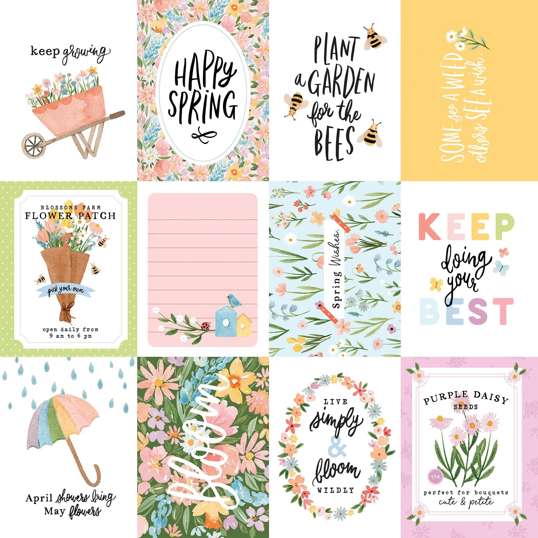 My Favorite Spring Collection 3 x 4 Journaling Cards 12 x 12 Double-Sided Scrapbook Paper by Echo Park Paper - Scrapbook Supply Companies