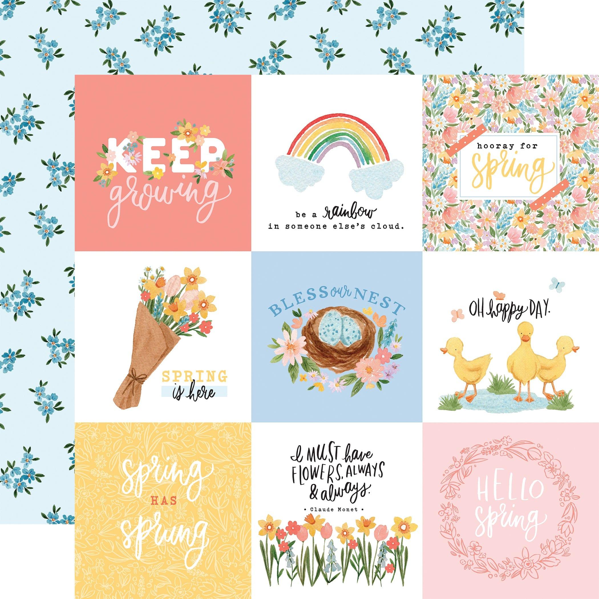My Favorite Spring Collection 4 x 4 Journaling Cards 12 x 12 Double-Sided Scrapbook Paper by Echo Park Paper - Scrapbook Supply Companies