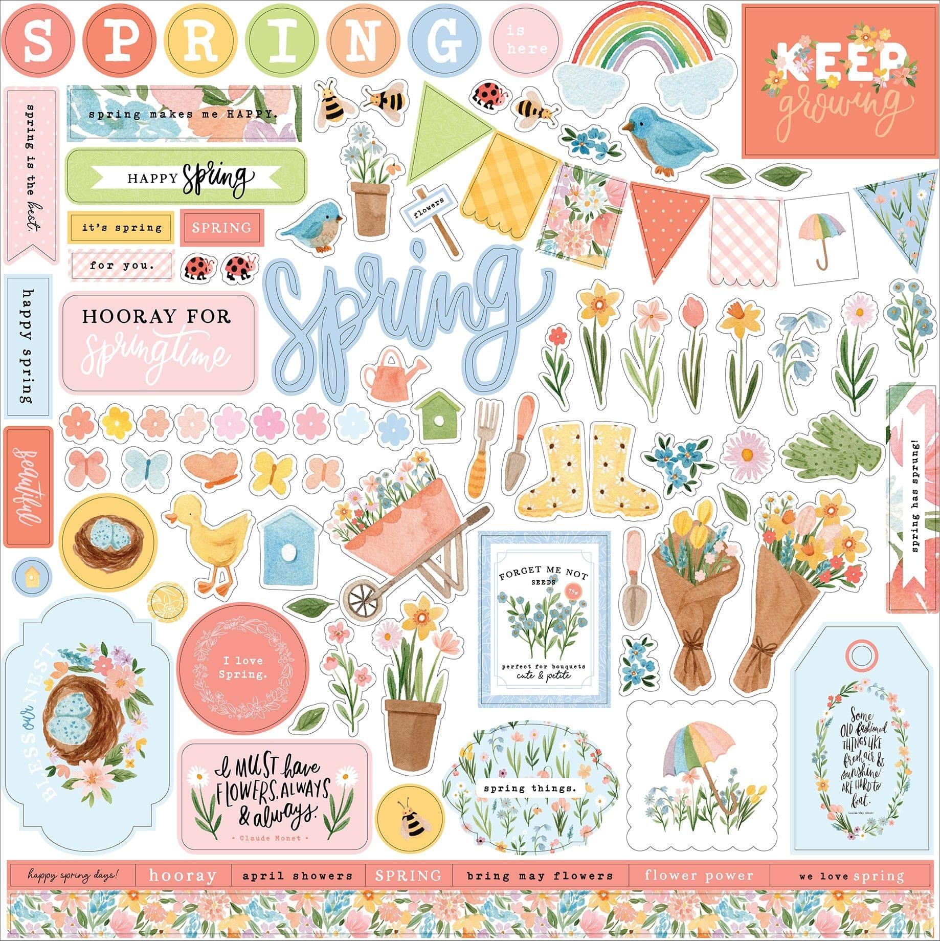 My Favorite Spring Collection 12 x 12 Scrapbook Sticker Sheet by Echo Park Paper - Scrapbook Supply Companies