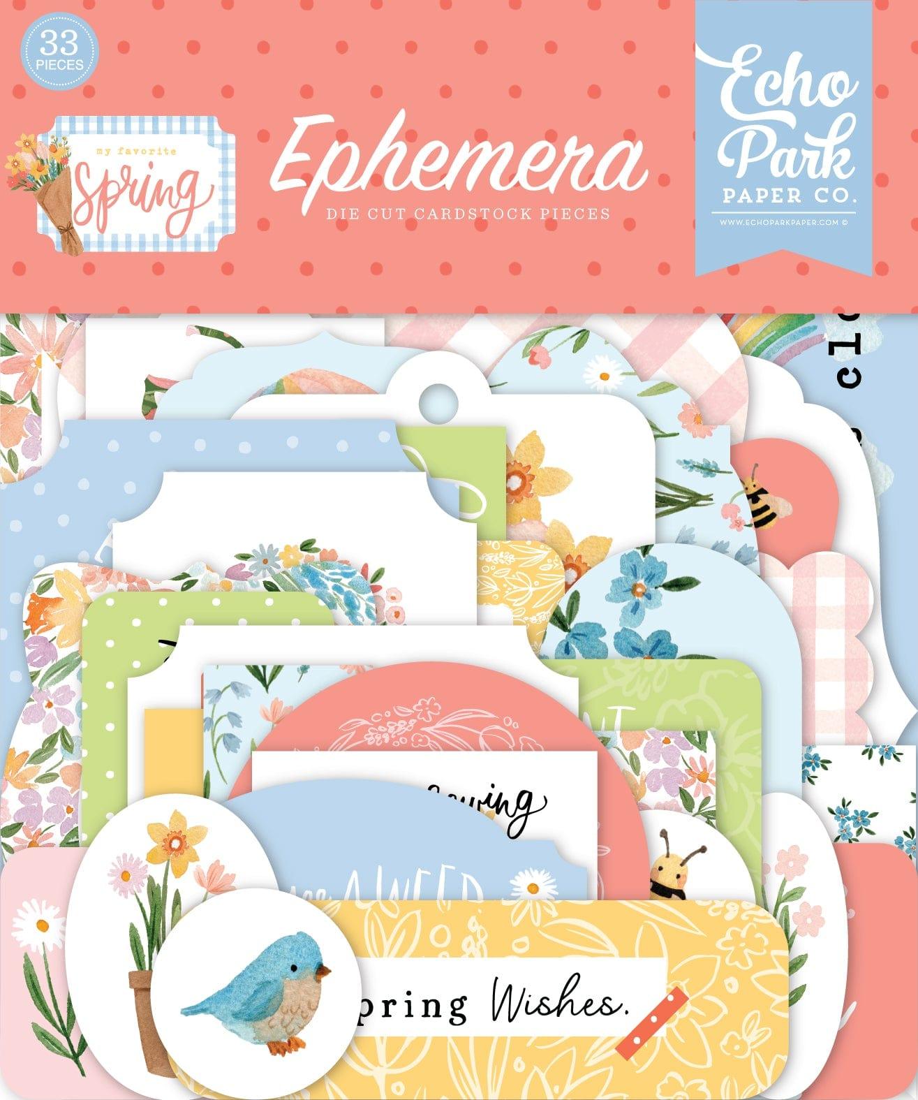 My Favorite Spring Collection 5 x 5 Scrapbook Ephemera Die Cuts by Echo Park Paper - Scrapbook Supply Companies