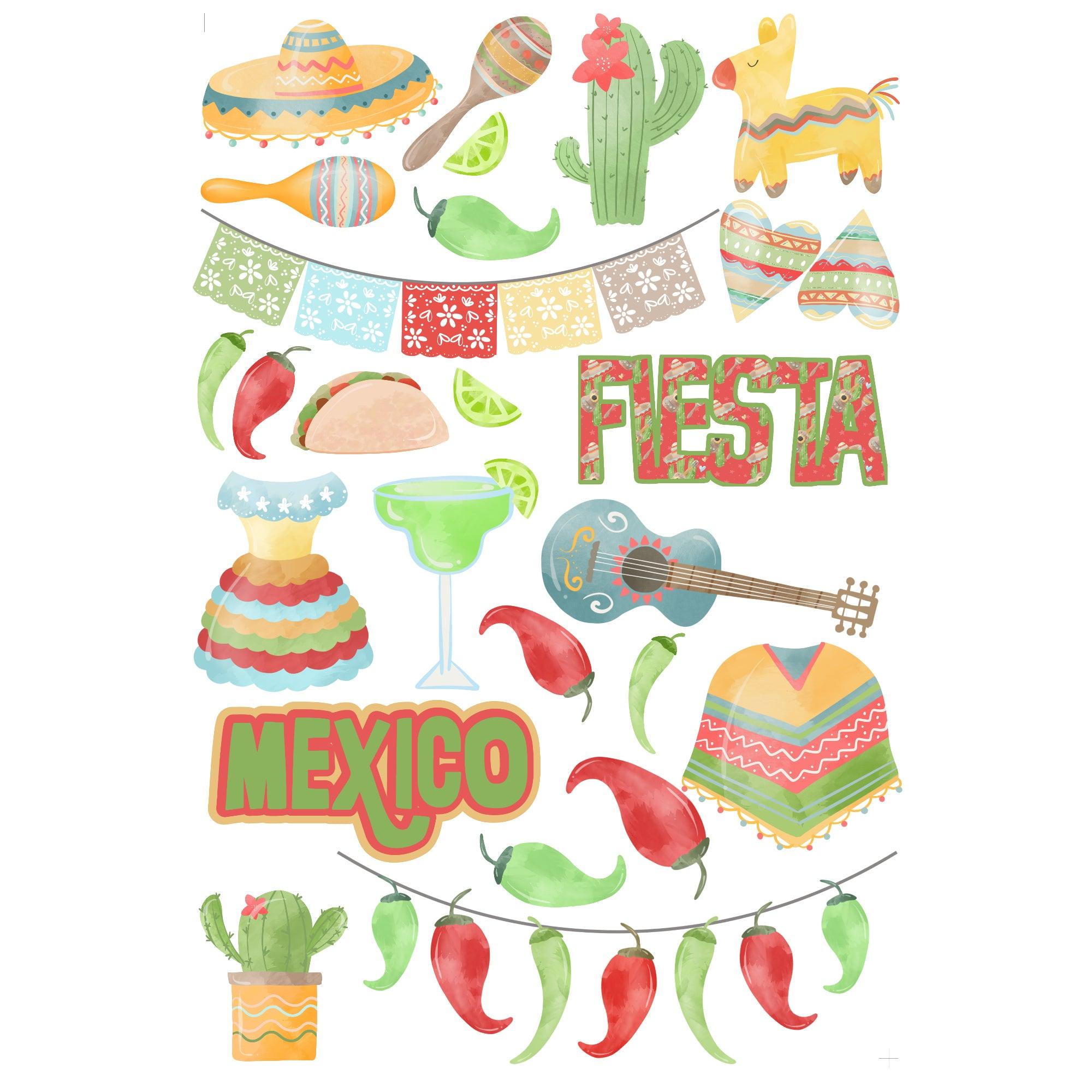 Fiesta Collection 12 x 12 Scrapbook Paper Pack & Embellishment Kit by SSC Designs - Scrapbook Supply Companies