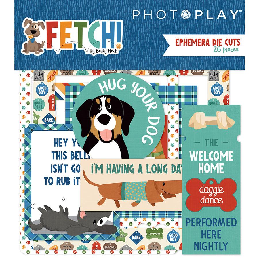 Fetch Collection Ephemera 5 x 5 Scrapbook Die Cuts by Photo Play Paper - Scrapbook Supply Companies