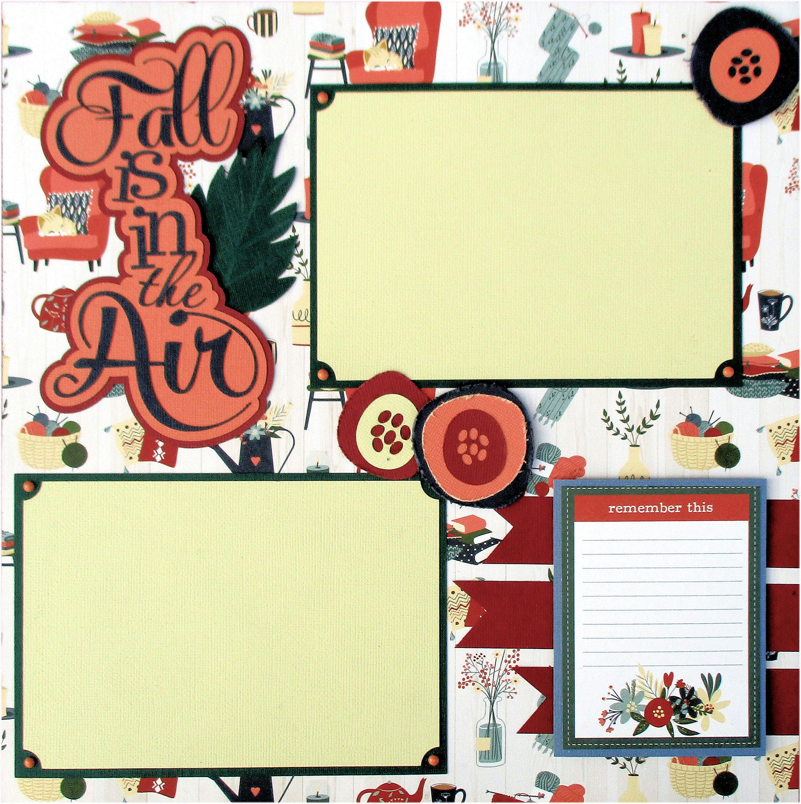 Fall Is In The Air Fully-Assembled, Premade 2 - 12 x 12 Page Scrapbook Premade by SSC Designs - Scrapbook Supply Companies