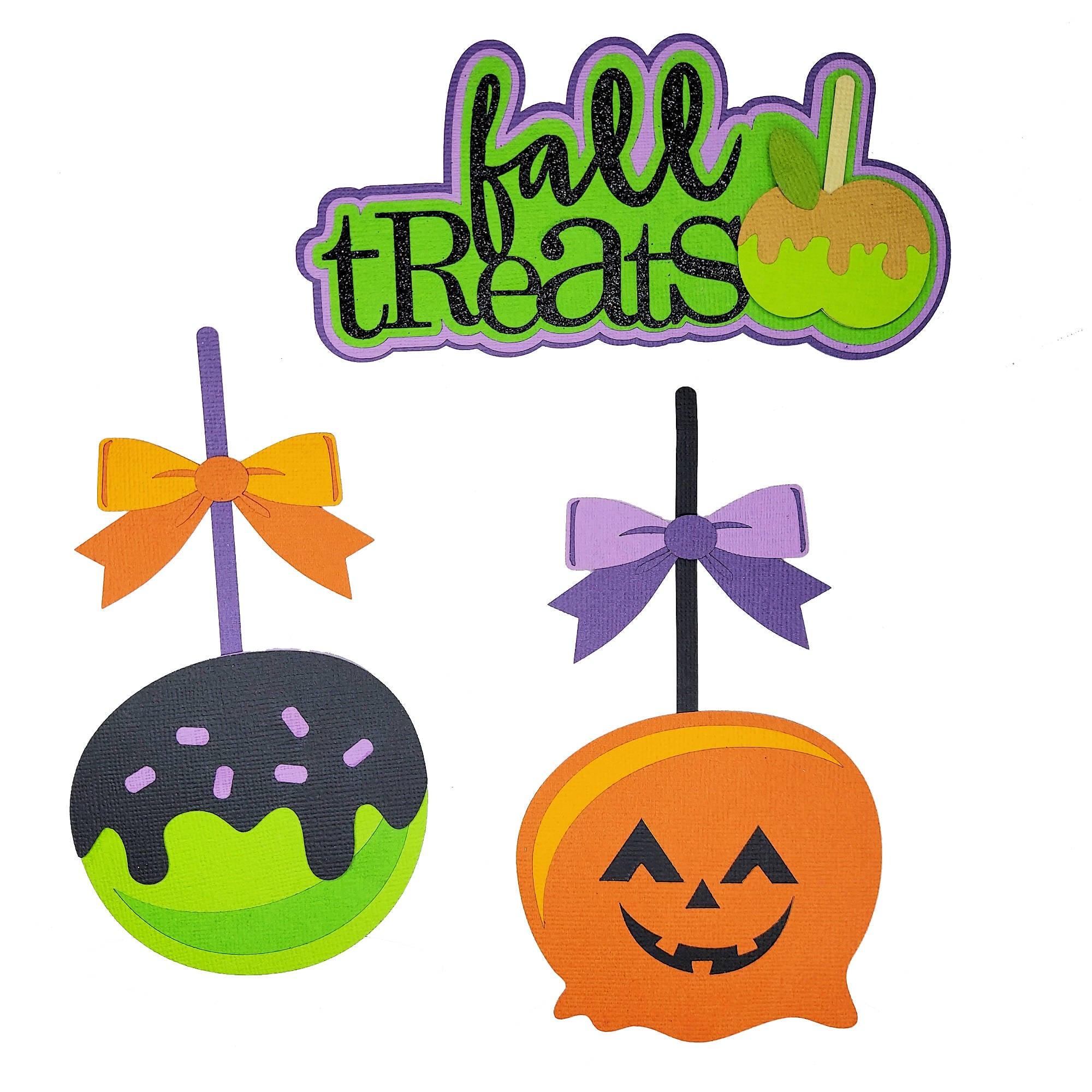 Fall Treats Title & Accessories 3-Piece Laser Cut Scrapbook Embellishments by SSC Laser Designs