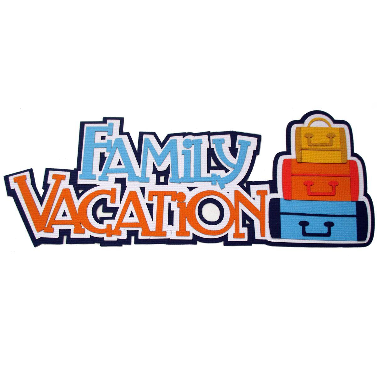 Family Vacation Title Fully-Assembled 4 x 9 Laser Cut Scrapbook Embellishment by SSC Laser Designs