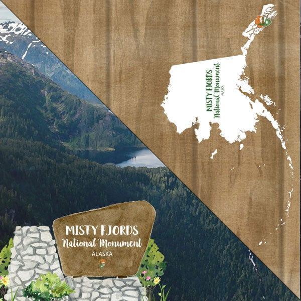 National Park Collection Alaska National Monument Misty Fjords 12 x 12 Double-Sided Scrapbook Paper by Scrapbook Customs