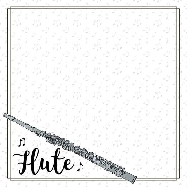 Musical Note Collection Flute 12 x 12 Double-Sided Scrapbook Paper By Scrapbook Customs - Scrapbook Supply Companies