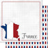 Travel Adventure Collection France Border 12 x 12 Double-Sided Scrapbook Paper by Scrapbook Customs