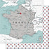 Travel Adventure Collection France Map 12 x 12 Double-Sided Scrapbook Paper by Scrapbook Customs - Scrapbook Supply Companies