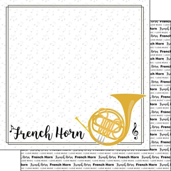 Musical Note Collection French Horn 12 x 12 Double-Sided Scrapbook Paper By Scrapbook Customs - Scrapbook Supply Companies