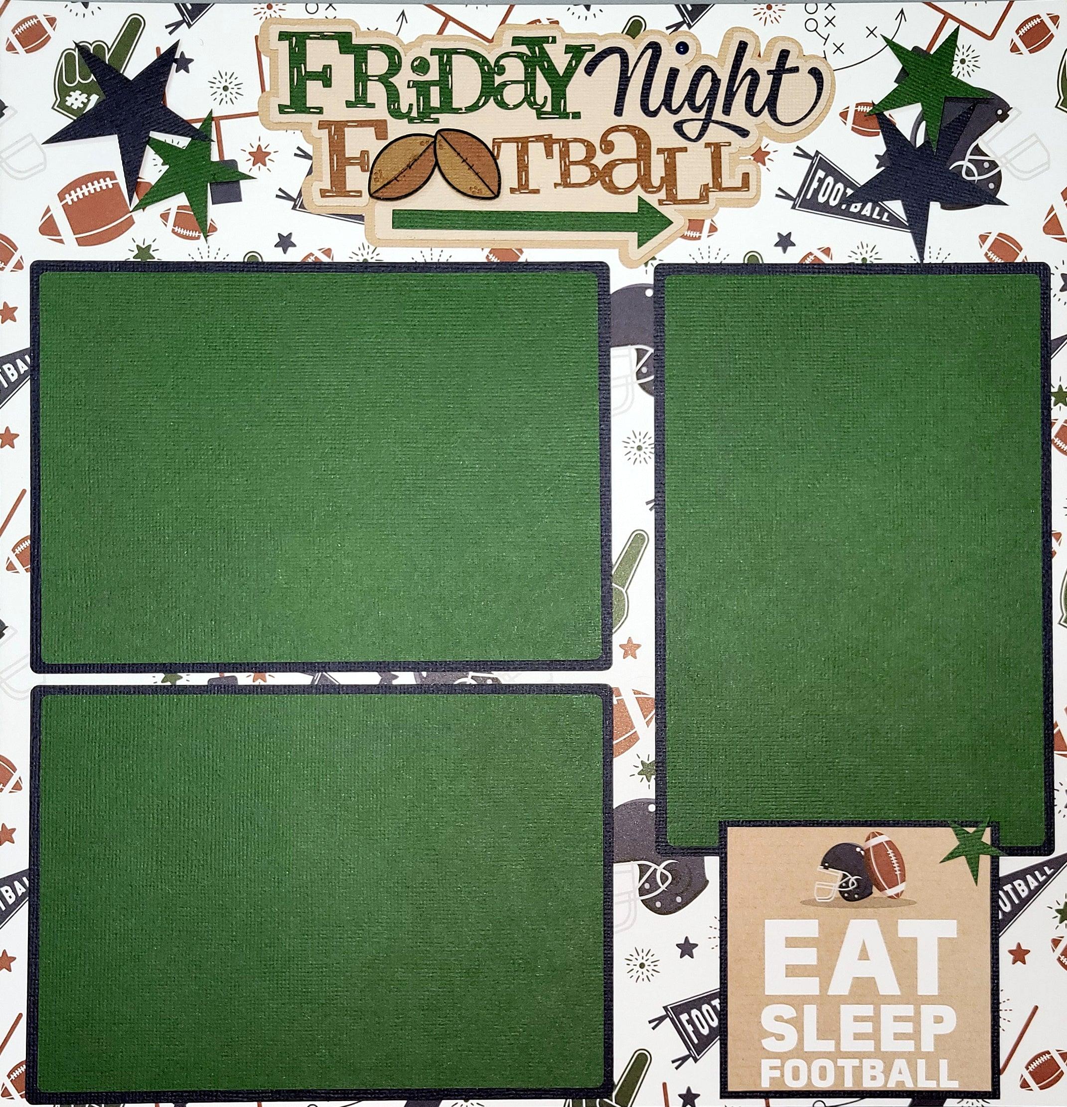 Friday Night Football Collection Pre-Made Embellished Two-Page 12 x 12 Scrapbook Premade by SSC Designs - Scrapbook Supply Companies