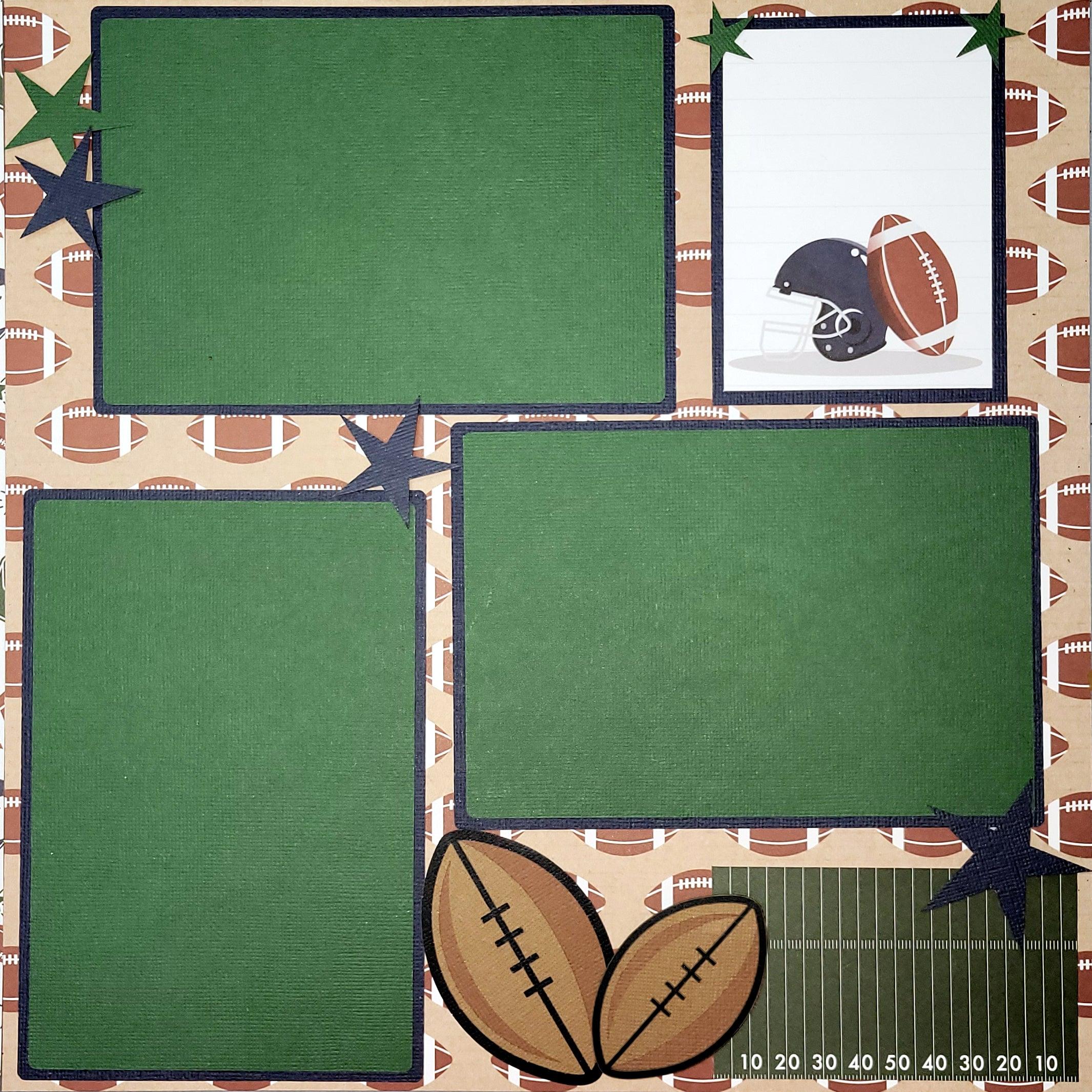 Friday Night Football Collection Pre-Made Embellished Two-Page 12 x 12 Scrapbook Premade by SSC Designs - Scrapbook Supply Companies