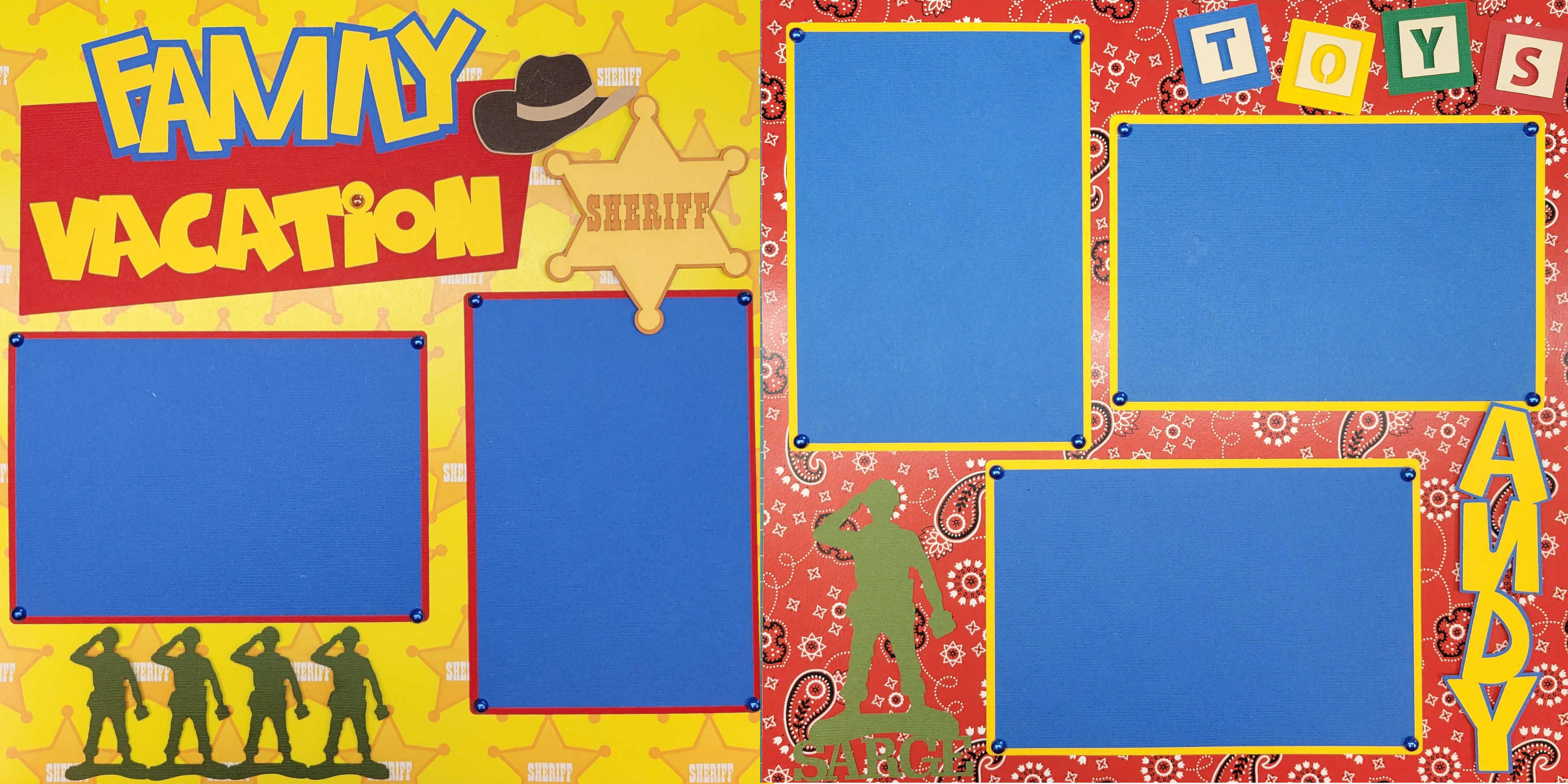 Family Vacation (2) - 12 x 12 Pages, Fully-Assembled & Hand-Crafted 3D Scrapbook Premade by SSC Designs