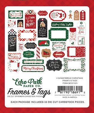 A Gingerbread Christmas Collection 5 x 5 Frames & Tags Die Cut Scrapbook Embellishments by Echo Park Paper - Scrapbook Supply Companies