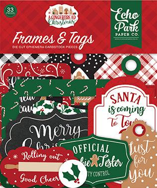 A Gingerbread Christmas Collection 5 x 5 Frames & Tags Die Cut Scrapbook Embellishments by Echo Park Paper - Scrapbook Supply Companies
