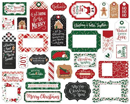 A Gingerbread Christmas Collection 5 x 5 Frames & Tags Die Cut Scrapbook Embellishments by Echo Park Paper - Scrapbook Supply Companies