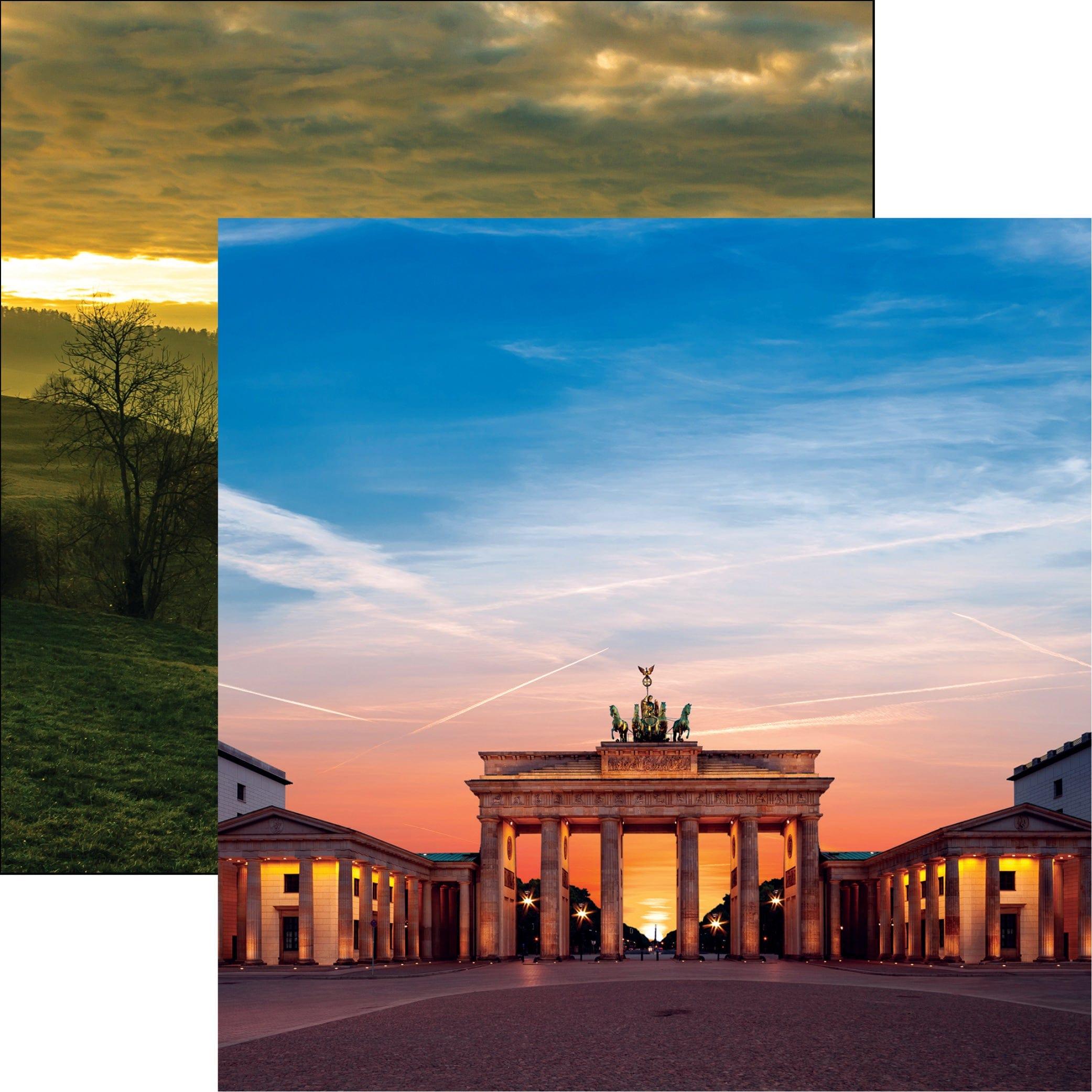 Germany Collection Brandenburg Gate 12 x 12 Double-Sided Scrapbook Paper by Reminisce