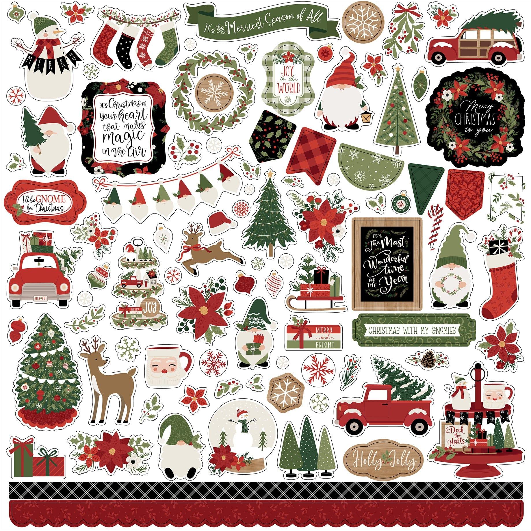Gnome For Christmas Collection 12 x 12 Scrapbook Paper & Sticker Pack by Echo Park Paper - Scrapbook Supply Companies