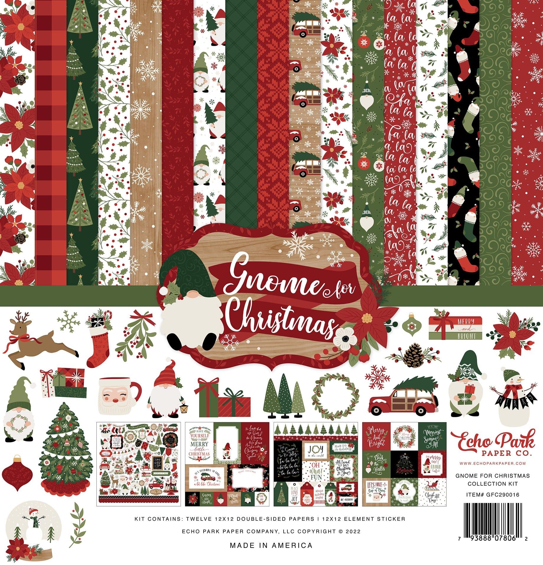 Gnome For Christmas Collection 12 x 12 Scrapbook Paper & Sticker Pack by Echo Park Paper - Scrapbook Supply Companies