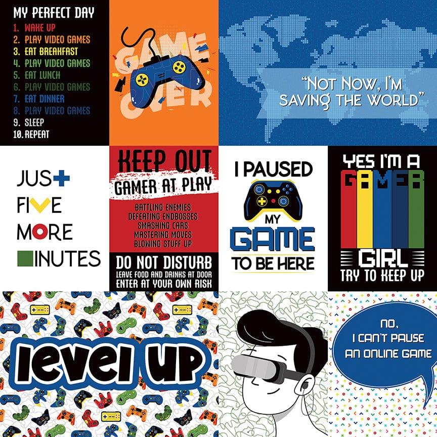 Gamer Collection Level Up 12 x 12 Double-Sided Scrapbook Paper by Photo Play Paper - Scrapbook Supply Companies