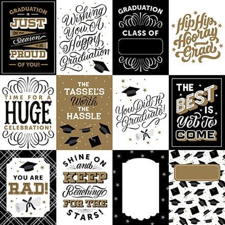 Graduation Collection 3 x 4 Journaling Cards 12 x 12 Double-Sided Scrapbook Paper by Echo Park Paper - Scrapbook Supply Companies