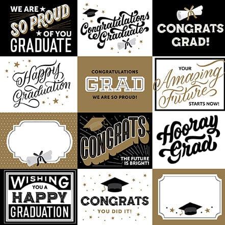 Graduation Collection 4x3 Journaling Cards 12 x 12 Double-Sided Scrapbook Paper by Echo Park Paper - Scrapbook Supply Companies