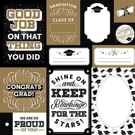 Graduation Collection Multi Journaling Cards 12 x 12 Double-Sided Scrapbook Paper by Echo Park Paper - Scrapbook Supply Companies