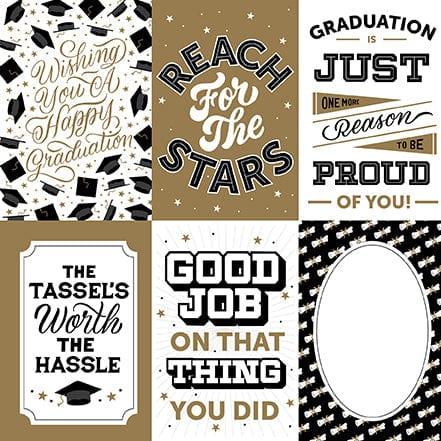 Graduation Collection 4x6 Journaling Cards 12 x 12 Double-Sided Scrapbook Paper by Echo Park Paper - Scrapbook Supply Companies