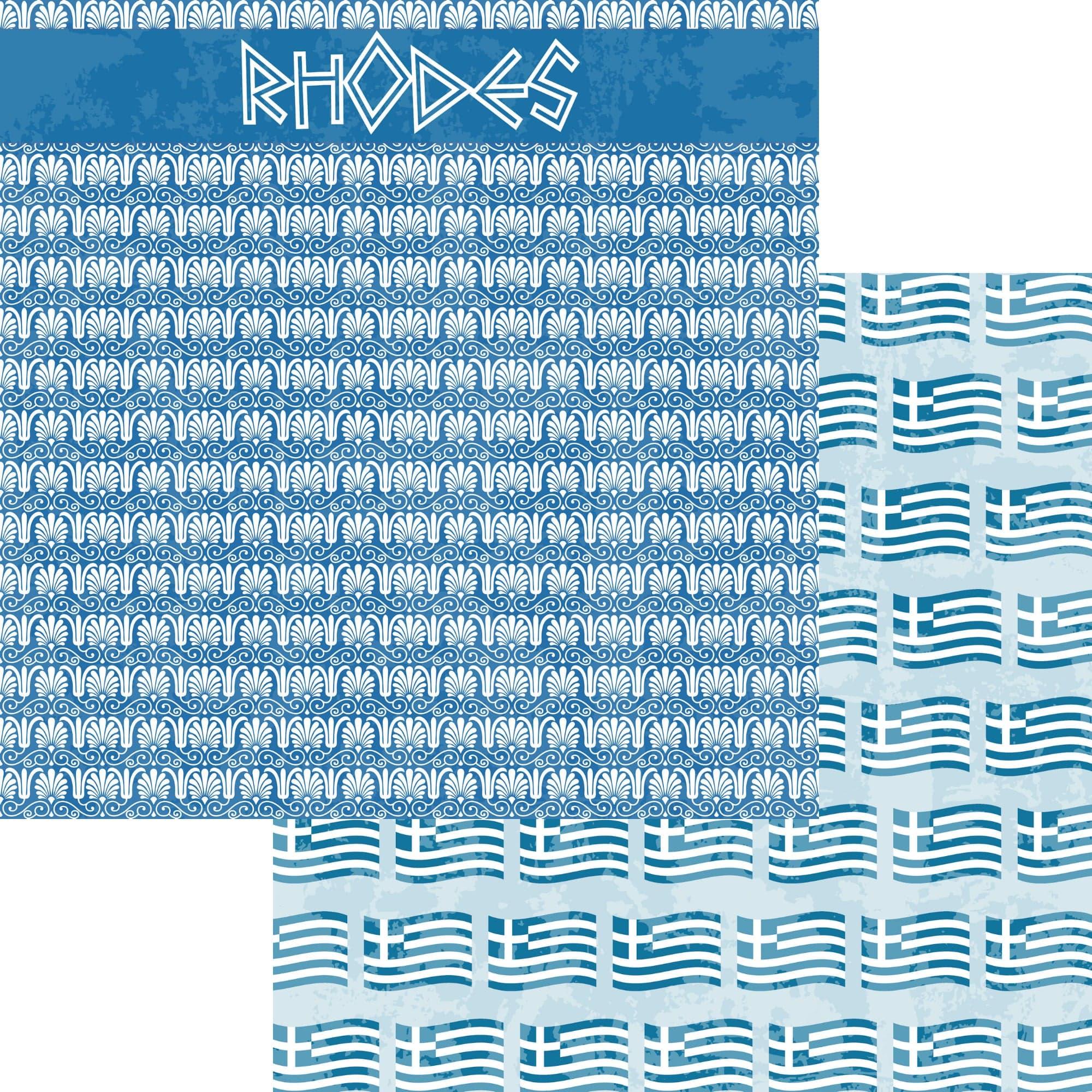Greece Collection Rhodes 12 x 12 Double-Sided Scrapbook Paper by SSC Designs