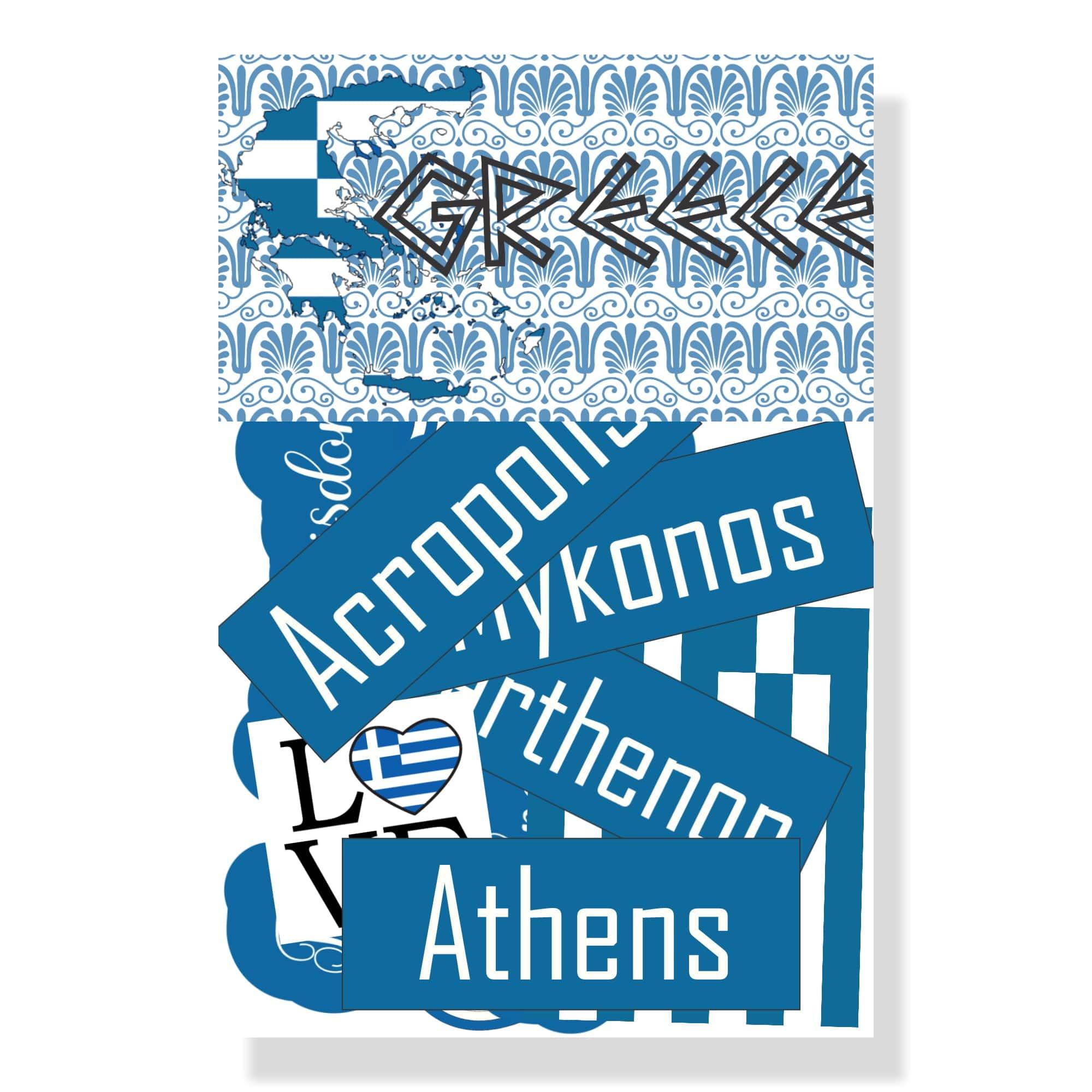 Greece Collection Laser Cut Ephemera Scrapbook Embellishments by SSC Designs