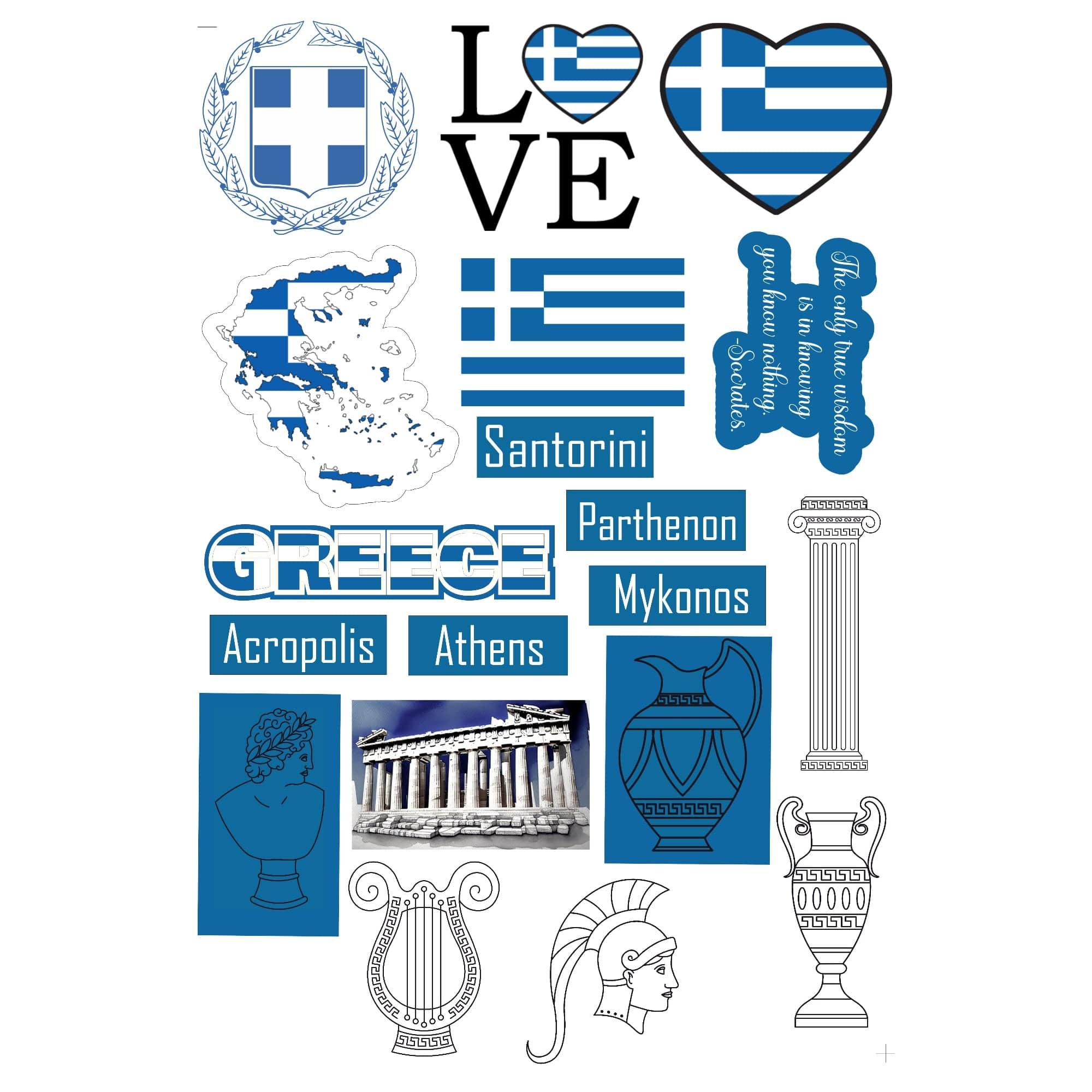 Greece Collection Laser Cut Ephemera Scrapbook Embellishments by SSC Designs - Scrapbook Supply Companies