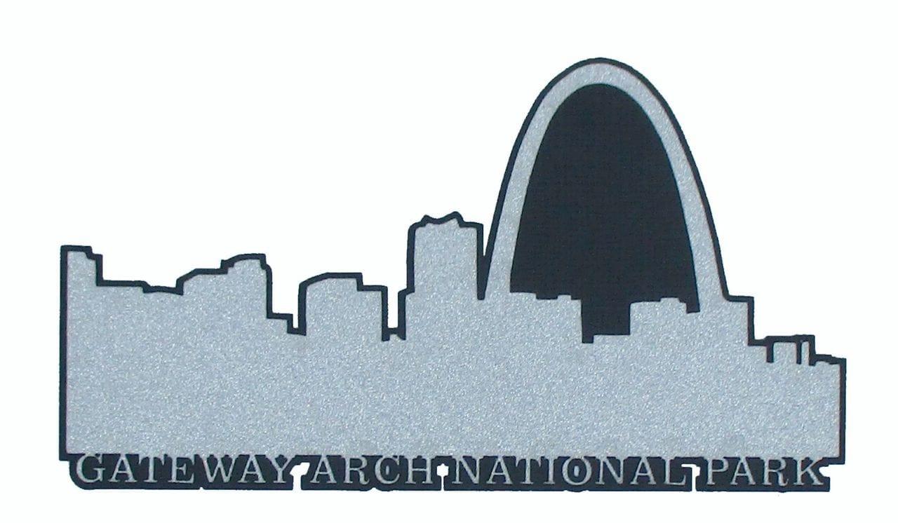 Gateway Arch National Park 2 x 5.5 Laser Cut Scrapbook Embellishment by SSC Laser Designs