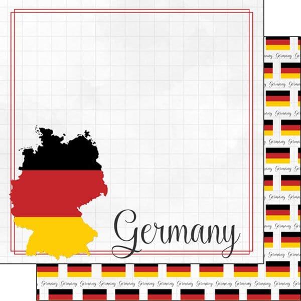 Travel Adventure Collection Germany Border 12 x 12 Double-Sided Scrapbook Paper by Scrapbook Customs - Scrapbook Supply Companies