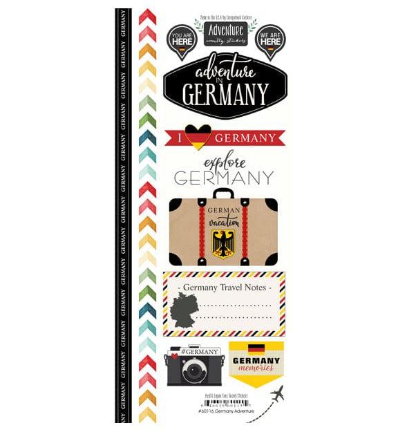 Travel Adventure Collection Germany Adventure 6 x 12 Scrapbook Sticker Sheet by Scrapbook Customs - Scrapbook Supply Companies