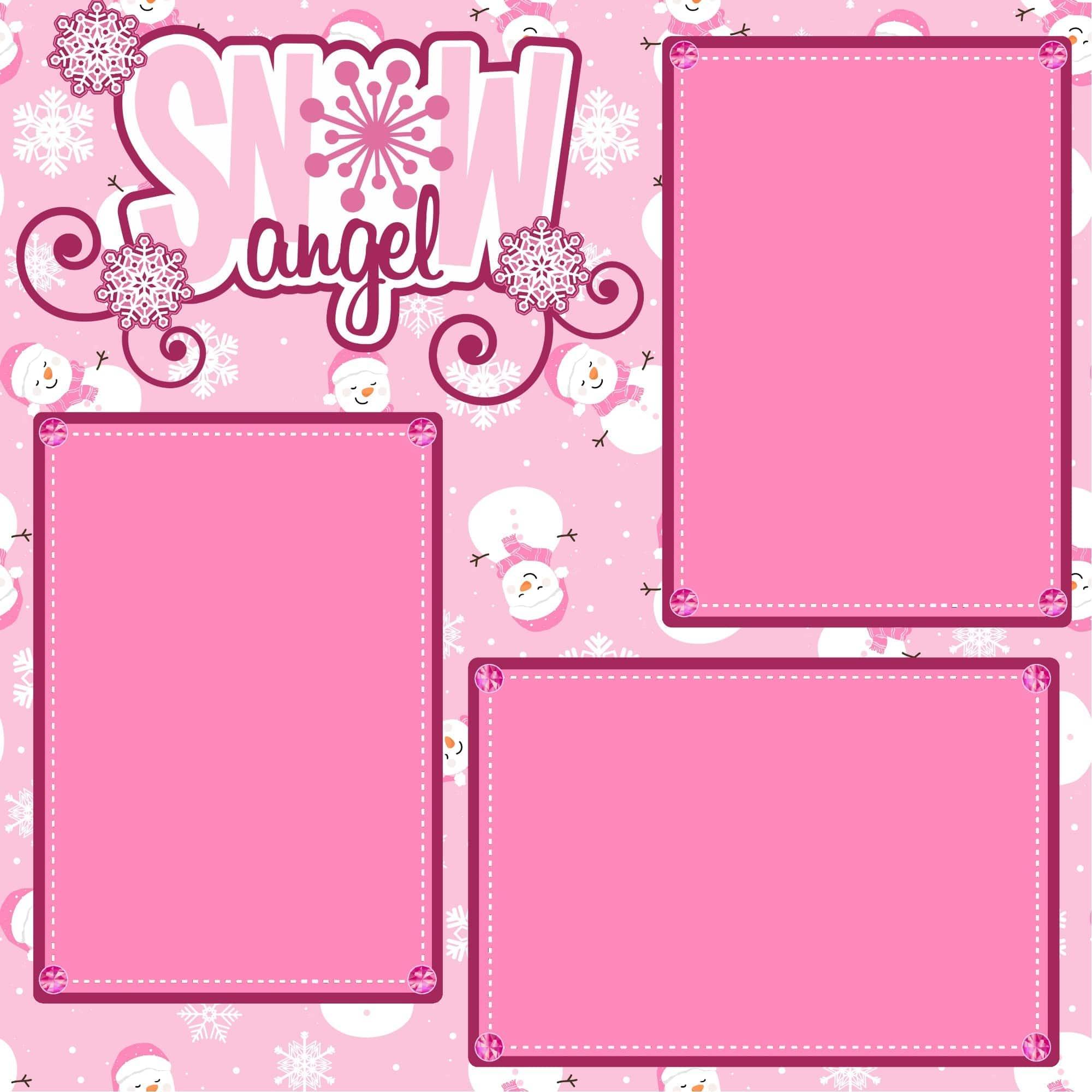 Snow Angel Girl (2) - 12 x 12 Premade, Printed Scrapbook Pages by SSC Designs - Scrapbook Supply Companies