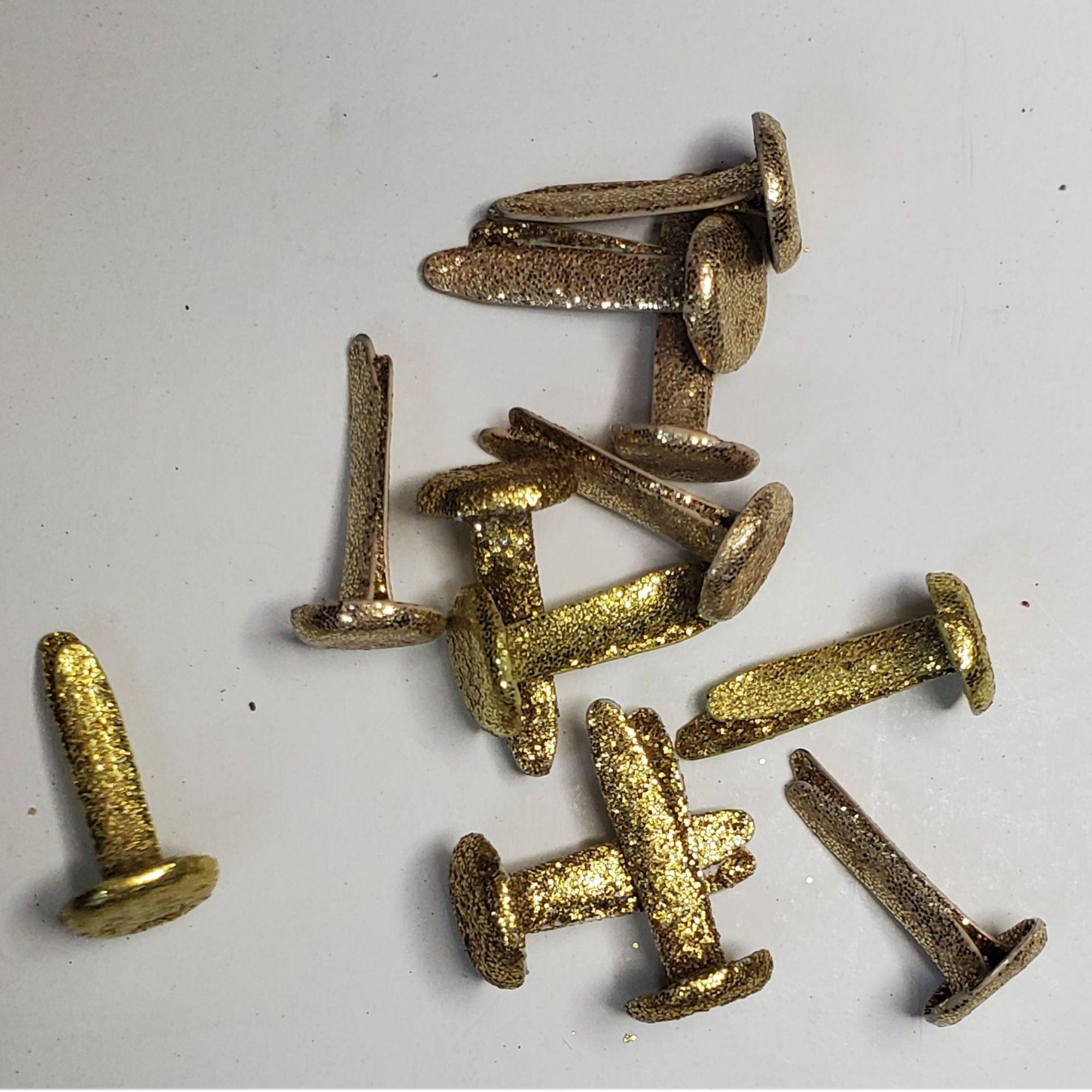 Yellow Gold Medium Glitter Brads by SSC Designs - 12 Brads - Scrapbook Supply Companies