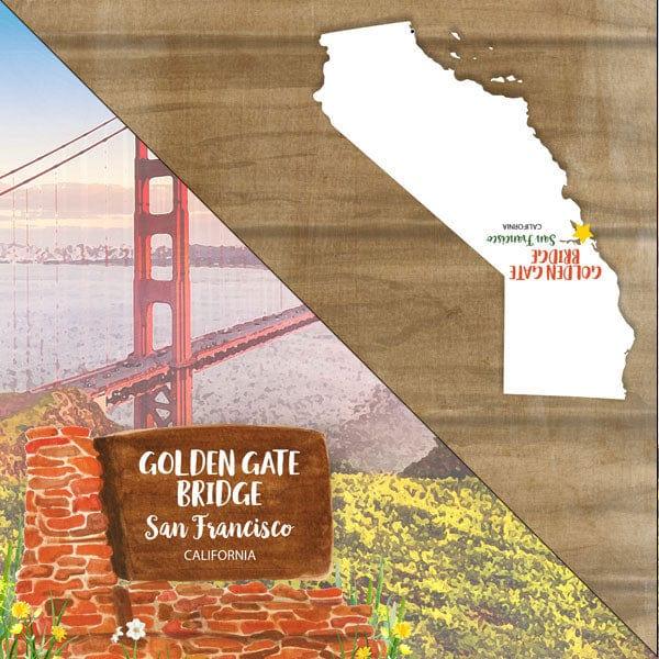 National Park Collection Golden Gate Bridge 12 x 12 Double-Sided Scrapbook Paper by Scrapbook Customs - Scrapbook Supply Companies
