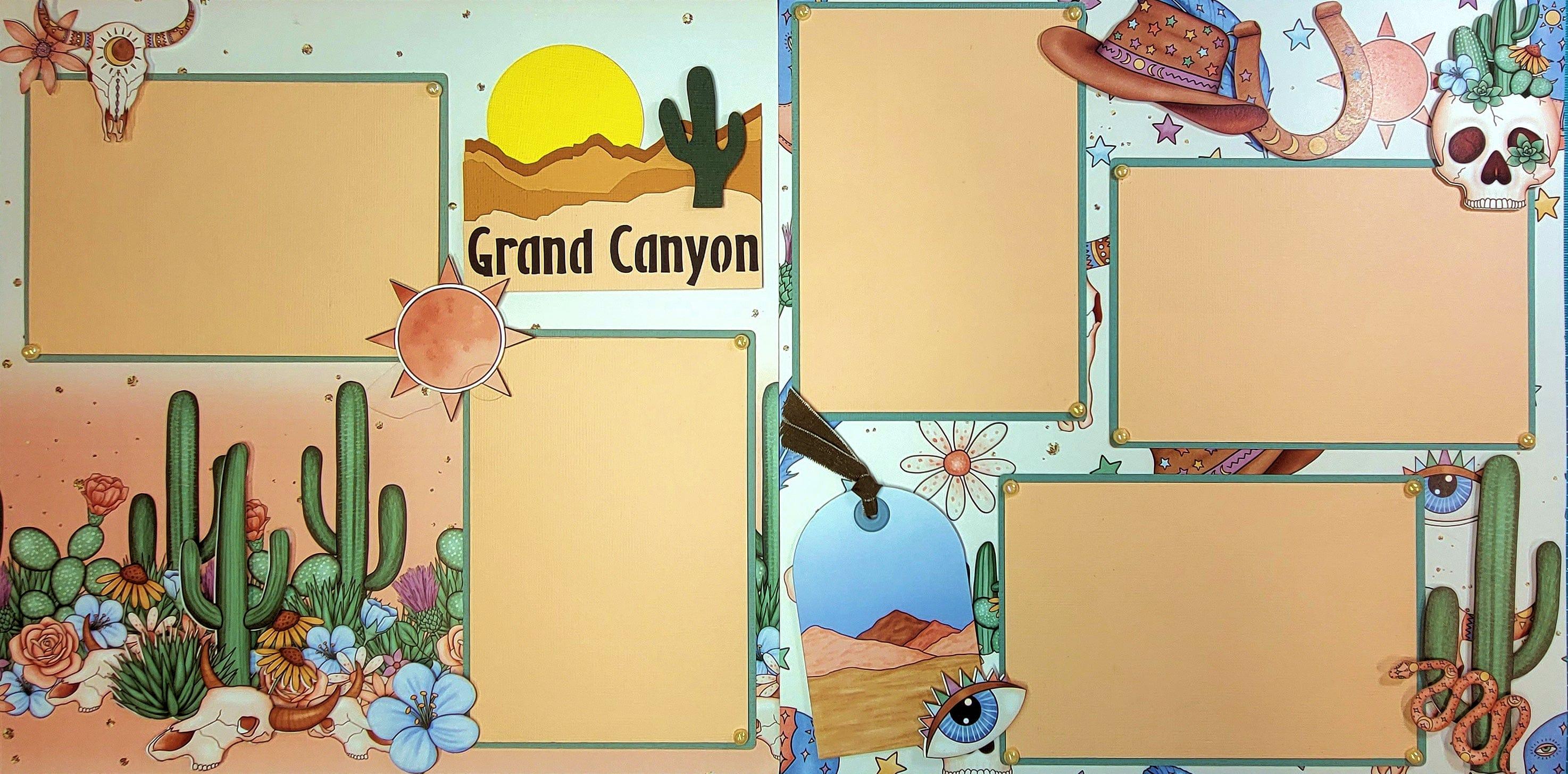 Grand Canyon (2) - 12 x 12 Pages, Fully-Assembled & Hand-Crafted 3D Scrapbook Premade by SSC Designs