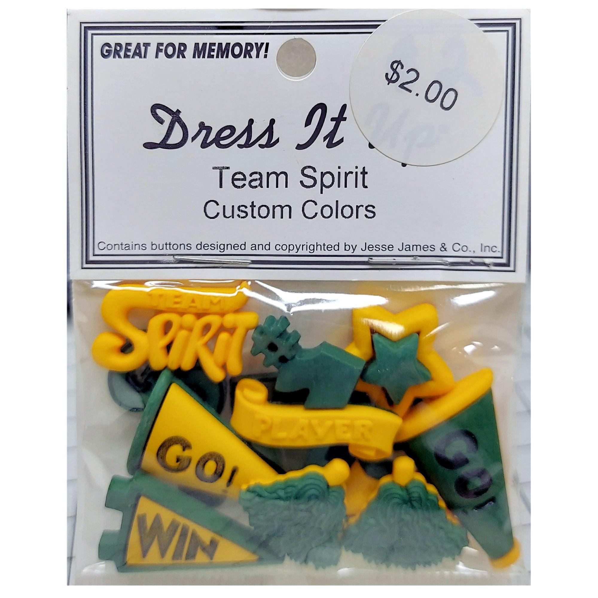 Dress It Up Collection Green & Gold Team Spirit Scrapbook Buttons by Jesse James - Scrapbook Supply Companies