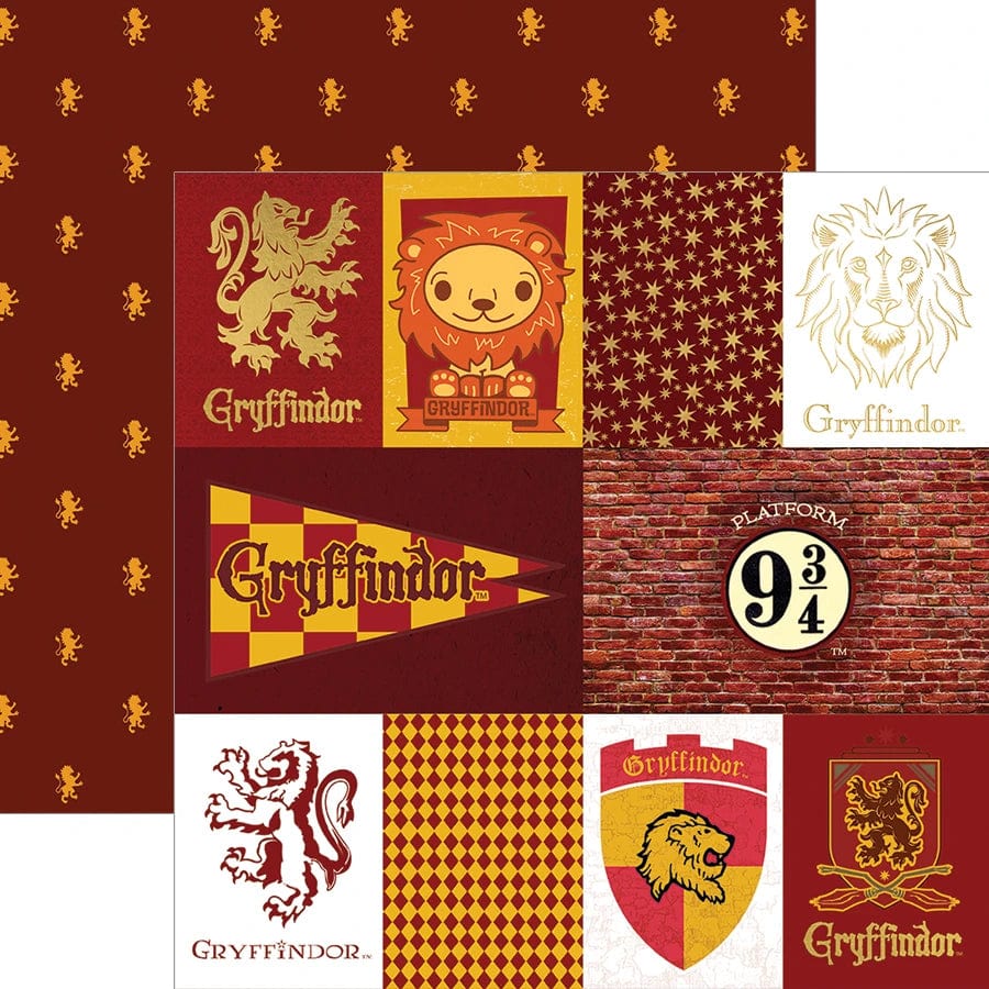 Harry Potter Collection Gryffindor House 12 x 12 Double-Sided Scrapbook Paper by Paper House Productions - Scrapbook Supply Companies