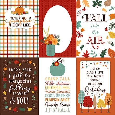 Happy Fall Collection 4 x 6 Journaling Cards 12 x 12 Double-Sided Scrapbook Paper by Echo Park Paper - Scrapbook Supply Companies