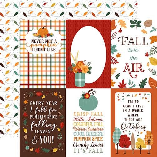 Happy Fall Collection 4 x 6 Journaling Cards 12 x 12 Double-Sided Scrapbook Paper by Echo Park Paper - Scrapbook Supply Companies