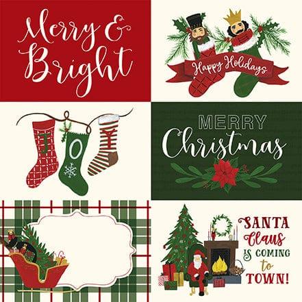 Here Comes Santa Claus Collection 6 x 4 Journaling Cards 12 x 12 Double-Sided Scrapbook Paper by Echo Park Paper - Scrapbook Supply Companies