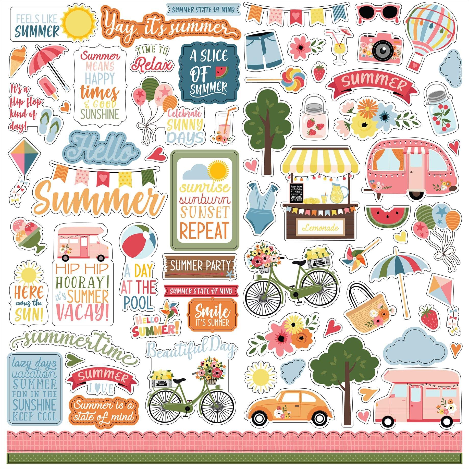 Here Comes The Sun Collection 12 x 12 Scrapbook Paper & Sticker Pack by Echo Park Paper - Scrapbook Supply Companies