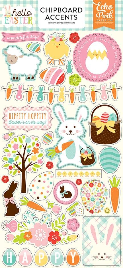 Hello Easter Collection 6 x 12 Chipboard Accents Scrapbook Embellishments by Echo Park Paper - Scrapbook Supply Companies