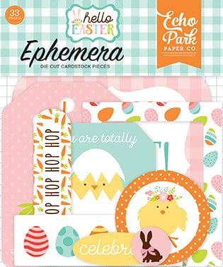 Hello Easter Collection 5 x 5 Ephemera Die Cut Scrapbook Embellishments by Echo Park Paper - Scrapbook Supply Companies