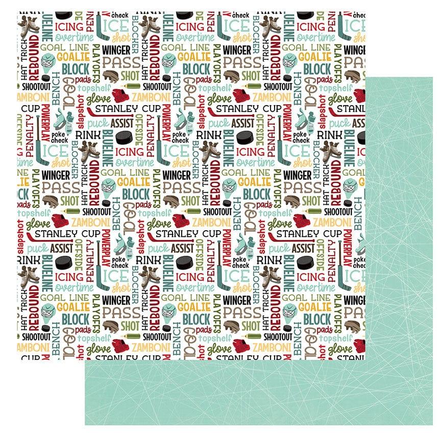 The Hockey Life Collection Icing 12 x 12 Double-Sided Scrapbook Paper by Photo Play Paper - Scrapbook Supply Companies