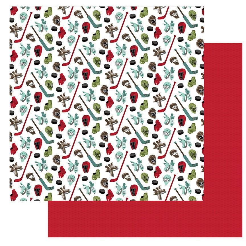 The Hockey Life Collection Gear 12 x 12 Double-Sided Scrapbook Paper by Photo Play Paper - Scrapbook Supply Companies