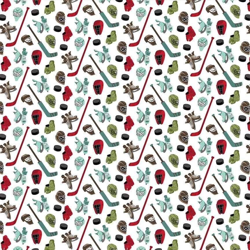 The Hockey Life Collection Gear 12 x 12 Double-Sided Scrapbook Paper by Photo Play Paper - Scrapbook Supply Companies