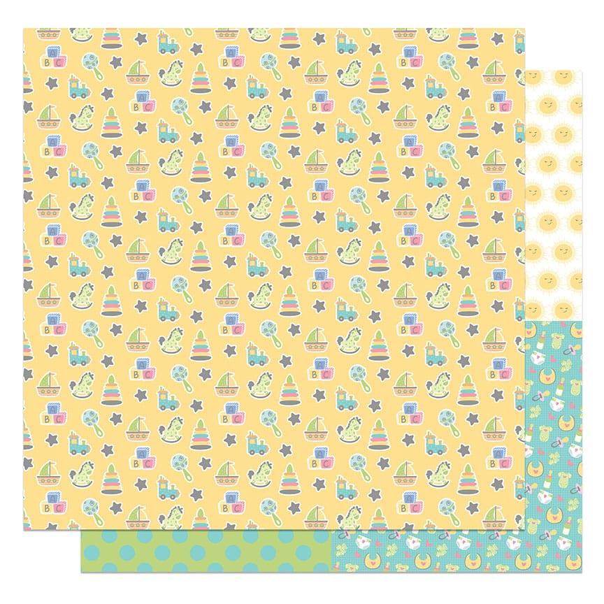 Hush Little Baby Collection Toy Box 12 x 12 Double-Sided Scrapbook Paper by Photo Play Paper - Scrapbook Supply Companies